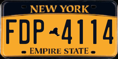 NY license plate FDP4114