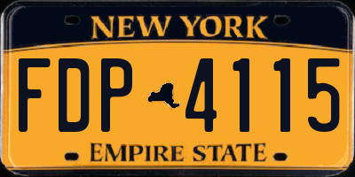 NY license plate FDP4115