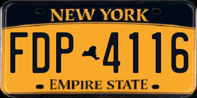 NY license plate FDP4116