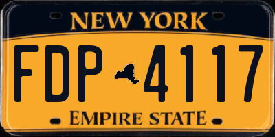 NY license plate FDP4117