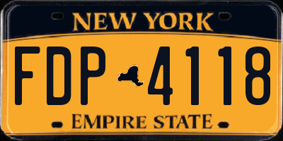 NY license plate FDP4118