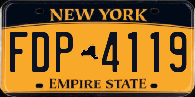 NY license plate FDP4119