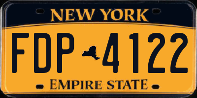 NY license plate FDP4122