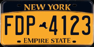 NY license plate FDP4123