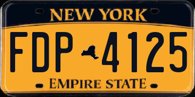 NY license plate FDP4125
