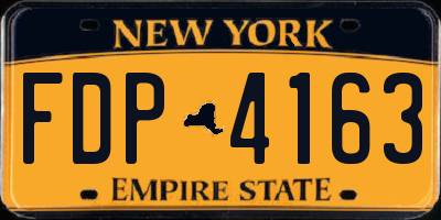 NY license plate FDP4163