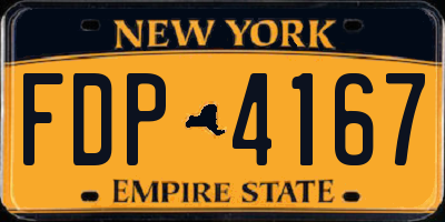 NY license plate FDP4167