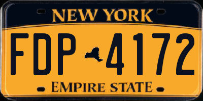 NY license plate FDP4172
