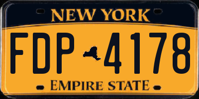 NY license plate FDP4178