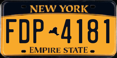 NY license plate FDP4181