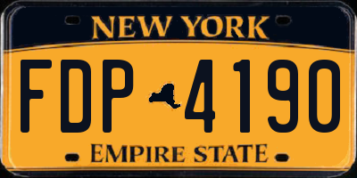 NY license plate FDP4190