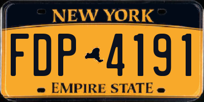 NY license plate FDP4191