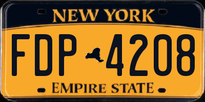NY license plate FDP4208
