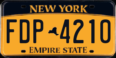 NY license plate FDP4210