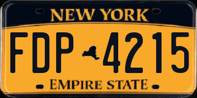 NY license plate FDP4215