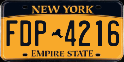 NY license plate FDP4216