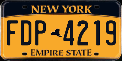 NY license plate FDP4219