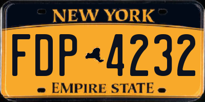NY license plate FDP4232