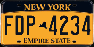 NY license plate FDP4234