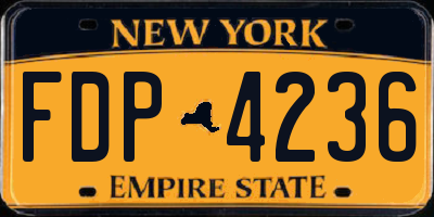 NY license plate FDP4236