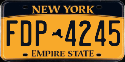 NY license plate FDP4245