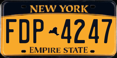 NY license plate FDP4247