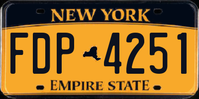 NY license plate FDP4251