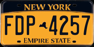 NY license plate FDP4257
