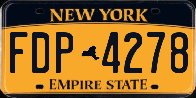 NY license plate FDP4278