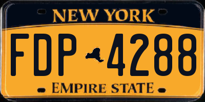 NY license plate FDP4288