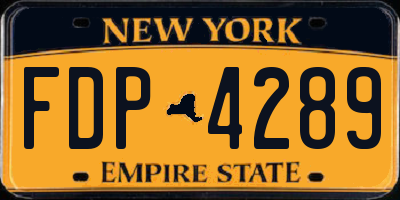 NY license plate FDP4289