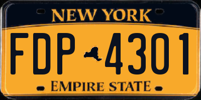 NY license plate FDP4301