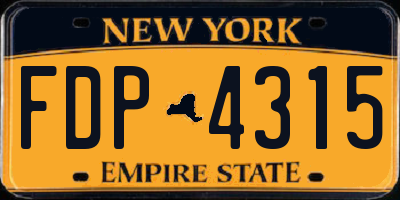 NY license plate FDP4315
