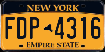 NY license plate FDP4316
