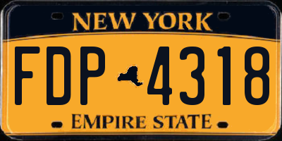 NY license plate FDP4318