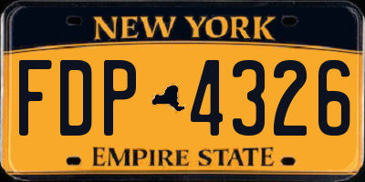 NY license plate FDP4326
