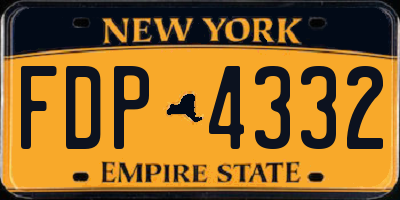 NY license plate FDP4332