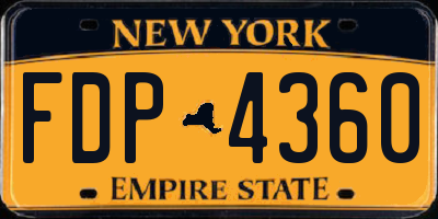NY license plate FDP4360