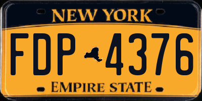 NY license plate FDP4376