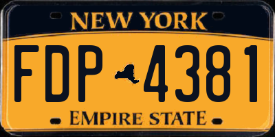 NY license plate FDP4381