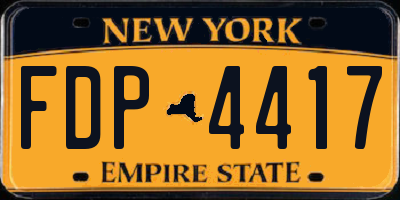 NY license plate FDP4417