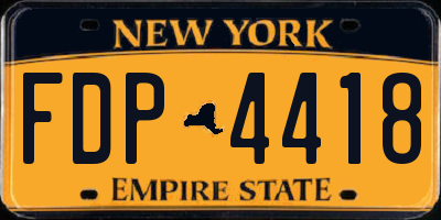 NY license plate FDP4418