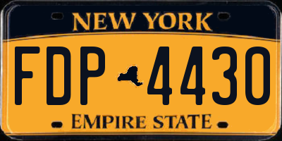 NY license plate FDP4430