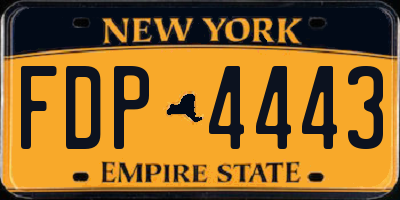 NY license plate FDP4443