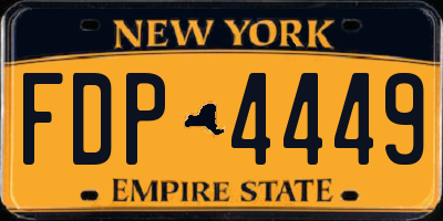 NY license plate FDP4449