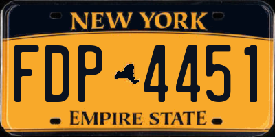 NY license plate FDP4451