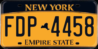 NY license plate FDP4458