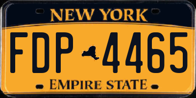 NY license plate FDP4465