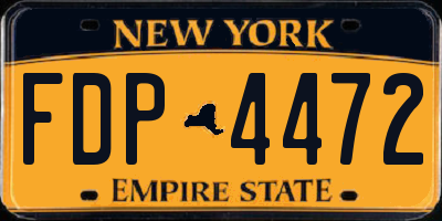 NY license plate FDP4472