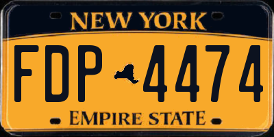 NY license plate FDP4474